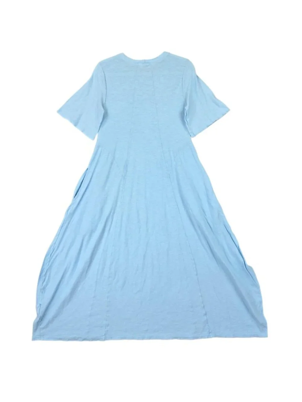 Cut Loose Dress Womens M Blue T-Shirt Seamed Midi Short Sleeve Pockets Casual